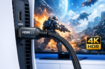 HDMI 2.1 кабель підключений до PS5 та сучасного телевізора